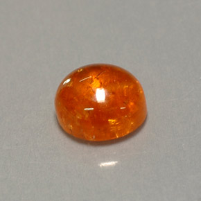 1.43 ct Orange Spessartite Garnet Gemstone, Spessartite Garnet Gem in Round Cabochon Shape for Sale.
