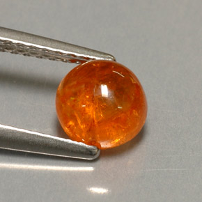 1.43 ct Orange Spessartite Garnet Stone, Natural Spessartite Garnet in Round Cabochon Shape for Sale