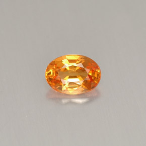 0.59 ct Orange Spessartite Garnet Gemstone, Spessartite Garnet Gem in Oval Facet Shape for Sale.
