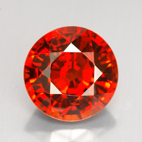 8.88 ct Orange Spessartite Garnet Gemstone, Spessartite Garnet Gem in Round Facet Shape for Sale.