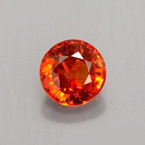 1.06 ct Orange Spessartite Garnet Gemstone, Spessartite Garnet Gem in Round Facet Shape for Sale.