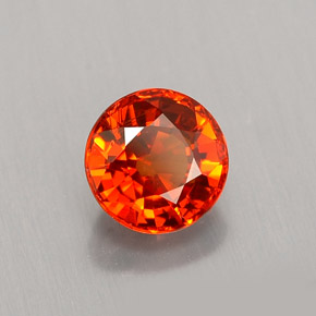 1.06 ct Orange Spessartite Garnet Stone, Natural Spessartite Garnet in Round Facet Shape for Sale