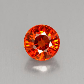 0.90 ct Orange Spessartite Garnet Gemstone, Spessartite Garnet Gem in Round Facet Shape for Sale.