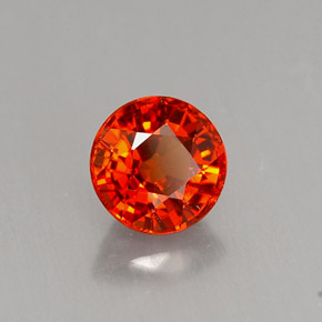 0.90 ct Orange Spessartite Garnet Stone, Natural Spessartite Garnet in Round Facet Shape for Sale