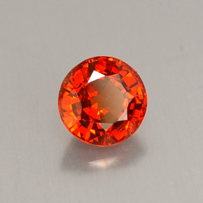 0.93 ct Orange Spessartite Garnet Stone, Natural Spessartite Garnet in Round Facet Shape for Sale
