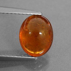 3.17 ct Orange Spessartite Garnet Stone, Natural Spessartite Garnet in Oval Cabochon Shape for Sale