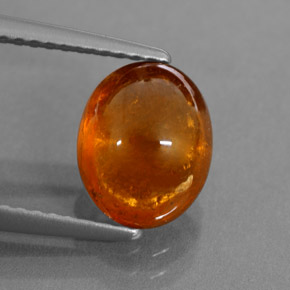3.66 ct Orange Spessartite Garnet Stone, Natural Spessartite Garnet in Oval Cabochon Shape for Sale