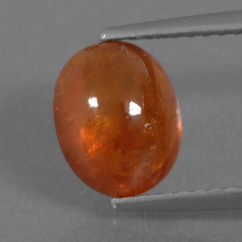 Medium Orange Spessartite Garnet Gem - 3.2ct Oval Cabochon (ID: 264385)