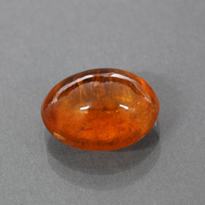 3.41 ct Orange Spessartite Garnet Gemstone, Spessartite Garnet Gem in Oval Cabochon Shape for Sale.