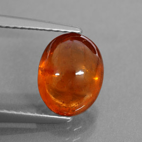 3.35 ct Orange Spessartite Garnet Stone, Natural Spessartite Garnet in Oval Cabochon Shape for Sale