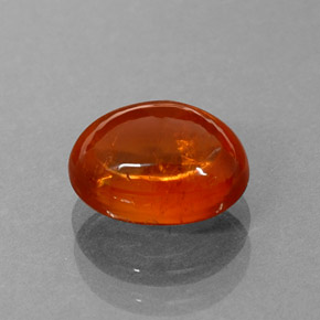 2.65 ct Orange Spessartite Garnet Gemstone, Spessartite Garnet Gem in Oval Cabochon Shape for Sale.