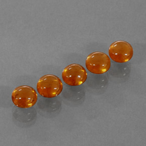 4.32 ct Orange Spessartite Garnet Stone, Natural Spessartite Garnet in Round Cabochon Shape for Sale