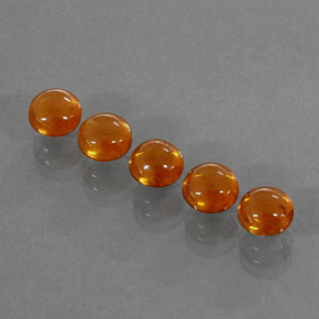Spessartite Garnet Gemstone in 5.2 mm Size for Sale, Spessartite Garnet Stone in Mandarin Orange Color