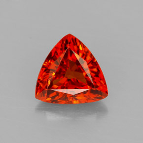 1.17 ct Orange Spessartite Garnet Gemstone, Spessartite Garnet Gem in Trillion Facet Shape for Sale.