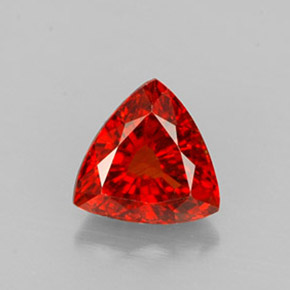 1.39 ct Orange Spessartite Garnet Gemstone, Spessartite Garnet Gem in Trillion Facet Shape for Sale.