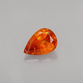 0.61 ct Orange Spessartite Garnet Gemstone, Spessartite Garnet Gem in Pear Facet Shape for Sale.