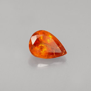 0.61 ct Orange Spessartite Garnet Stone, Natural Spessartite Garnet in Pear Facet Shape for Sale