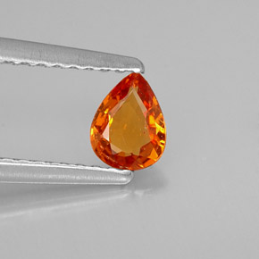 0.37 ct Orange Spessartite Garnet Gemstone, Spessartite Garnet Gem in Pear Facet Shape for Sale.