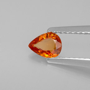 0.37 ct Orange Spessartite Garnet Stone, Natural Spessartite Garnet in Pear Facet Shape for Sale
