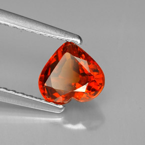 0.99 ct Orange Spessartite Garnet Stone, Natural Spessartite Garnet in Heart Facet Shape for Sale