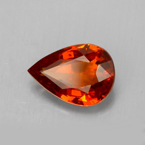 1.49 ct Orange Spessartite Garnet Stone, Natural Spessartite Garnet in Pear Facet Shape for Sale