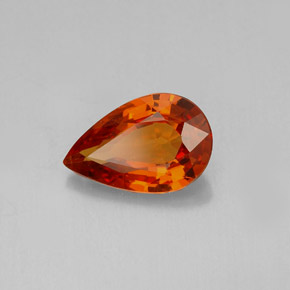 1.27 ct Orange Spessartite Garnet Stone, Natural Spessartite Garnet in Pear Facet Shape for Sale