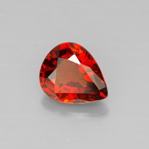 1.23 ct Orange Spessartite Garnet Stone, Natural Spessartite Garnet in Pear Facet Shape for Sale