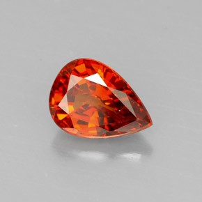1.33 ct Orange Spessartite Garnet Stone, Natural Spessartite Garnet in Pear Facet Shape for Sale
