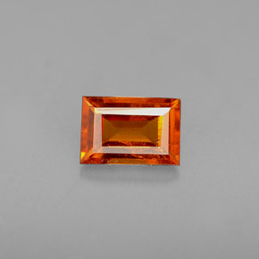 0.77 ct Orange Spessartite Garnet Gemstone, Spessartite Garnet Gem in Baguette Facet Shape for Sale.