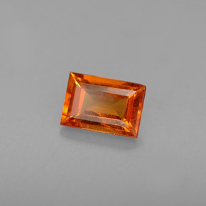 0.77 ct Orange Spessartite Garnet Stone, Natural Spessartite Garnet in Baguette Facet Shape for Sale