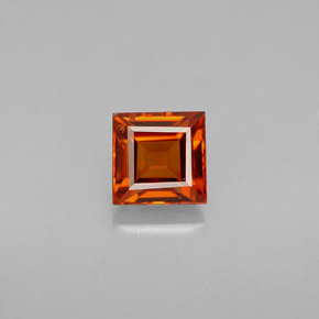 0.87 ct Orange Spessartite Garnet Gemstone, Spessartite Garnet Gem in Square Facet Shape for Sale.