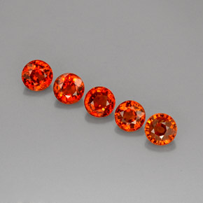 3.63 ct Orange Spessartite Garnet Gemstone, Spessartite Garnet Gem in Round Facet Shape for Sale.