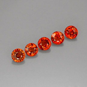 3.63 ct Orange Spessartite Garnet Stone, Natural Spessartite Garnet in Round Facet Shape for Sale