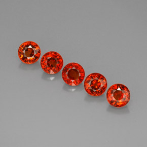 4.28 ct Orange Spessartite Garnet Gemstone, Spessartite Garnet Gem in Round Facet Shape for Sale.
