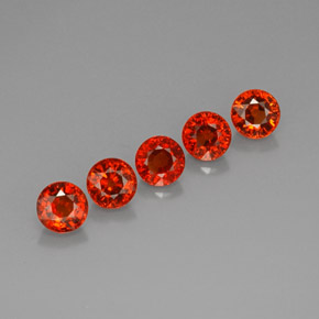 4.28 ct Orange Spessartite Garnet Stone, Natural Spessartite Garnet in Round Facet Shape for Sale