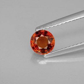 0.75 ct Orange Spessartite Garnet Gemstone, Spessartite Garnet Gem in Round Facet Shape for Sale.