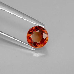 0.75 ct Orange Spessartite Garnet Stone, Natural Spessartite Garnet in Round Facet Shape for Sale