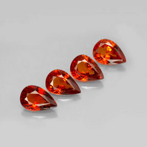3.52 ct Orange Spessartite Garnet Stone, Natural Spessartite Garnet in Pear Facet Shape for Sale