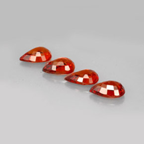 Spessartite Garnet Gemstone in 4.8 x 3.2 mm Size for Sale, Spessartite Garnet Stone in Red Orange Color