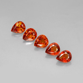 4.22 ct Orange Spessartite Garnet Gemstone, Spessartite Garnet Gem in Pear Facet Shape for Sale.