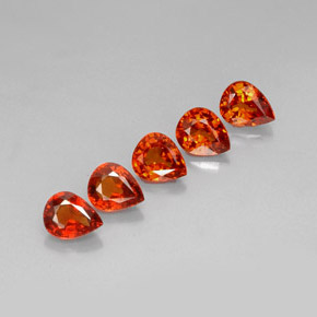 4.22 ct Orange Spessartite Garnet Stone, Natural Spessartite Garnet in Pear Facet Shape for Sale