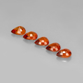 Spessartite Garnet Gemstone in 6.3 x 4.9 mm Size for Sale, Spessartite Garnet Stone in Mandarin Orange Color