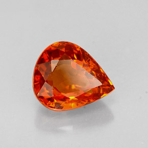 1.36 ct Orange Spessartite Garnet Stone, Natural Spessartite Garnet in Pear Facet Shape for Sale