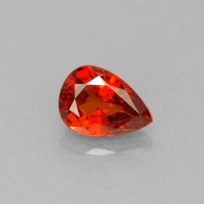 1.10 ct Orange Spessartite Garnet Gemstone, Spessartite Garnet Gem in Pear Facet Shape for Sale.