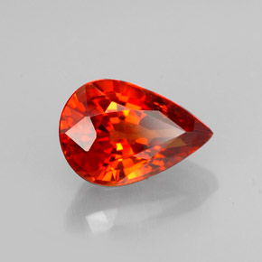 1.23 ct Orange Spessartite Garnet Stone, Natural Spessartite Garnet in Pear Facet Shape for Sale