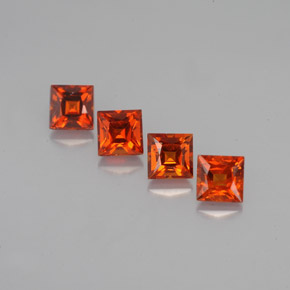 1.16 ct Orange Spessartite Garnet Gemstone, Spessartite Garnet Gem in Princess-Cut Shape for Sale.