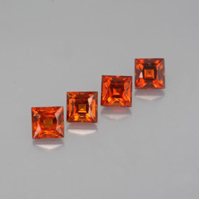 1.16 ct Orange Spessartite Garnet Stone, Natural Spessartite Garnet in Princess-Cut Shape for Sale