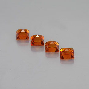 Spessartite Garnet Gemstone in 3.3 x 3.3 mm Size for Sale, Spessartite Garnet Stone in Mandarin Orange Color