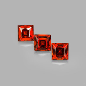 1.53 ct Orange Spessartite Garnet Gemstone, Spessartite Garnet Gem in Princess-Cut Shape for Sale.