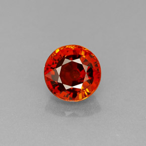 1.09 ct Orange Spessartite Garnet Gemstone, Spessartite Garnet Gem in Round Facet Shape for Sale.